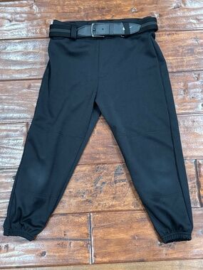 Black Youth Large Kids baseball pants + Black baseball belt